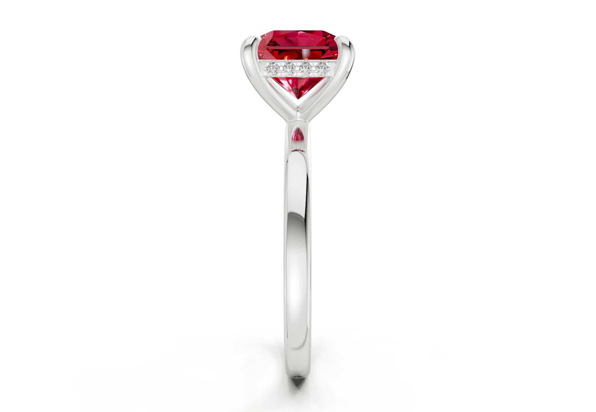 Solstice Ruby Gemstone Solitaire Radiant Squareuare Cut 2mm Engagement Ring - Image 9