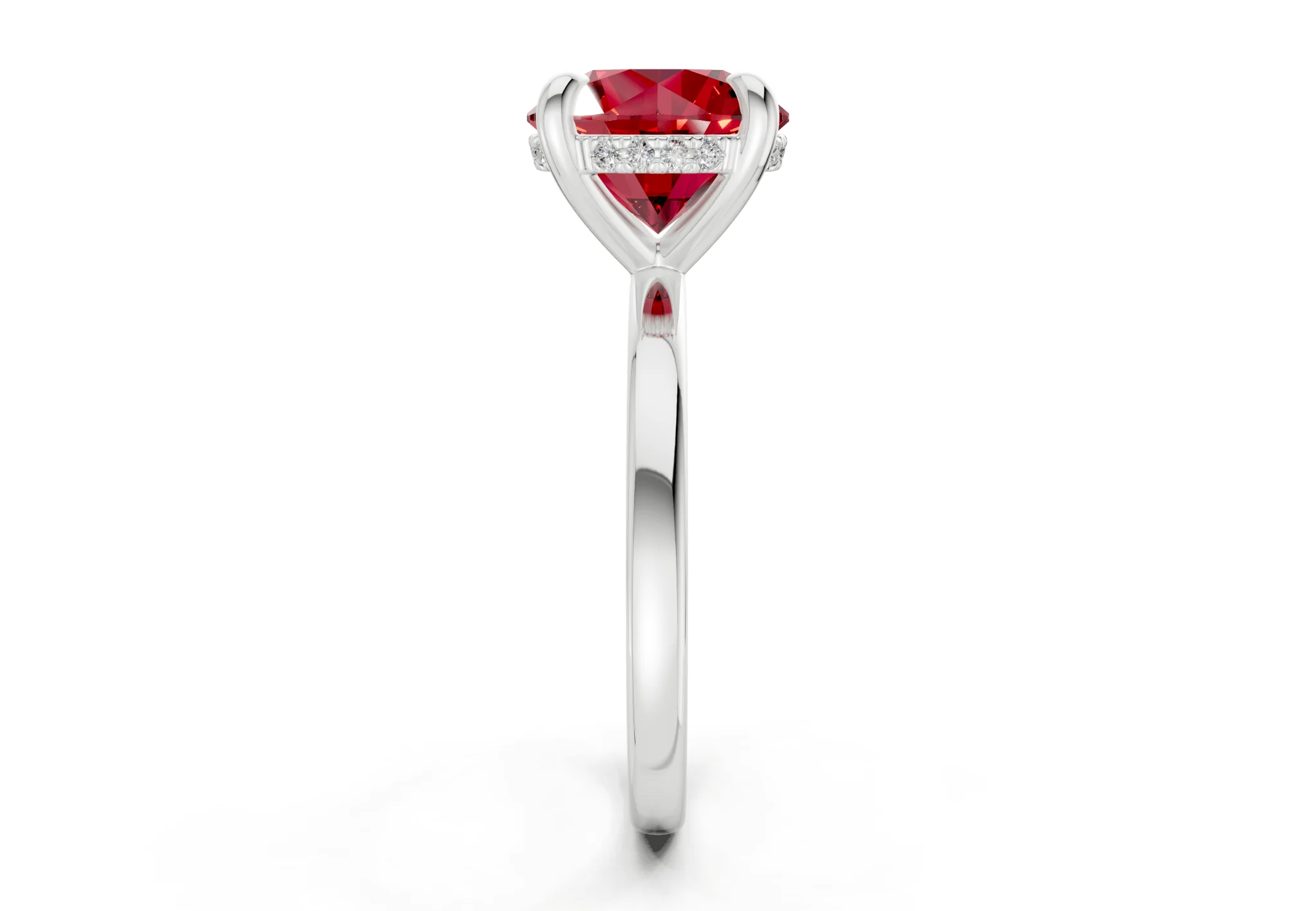 Solstice Ruby Gemstone Solitaire Round Cut 2.3mm Engagement Ring - Image 9
