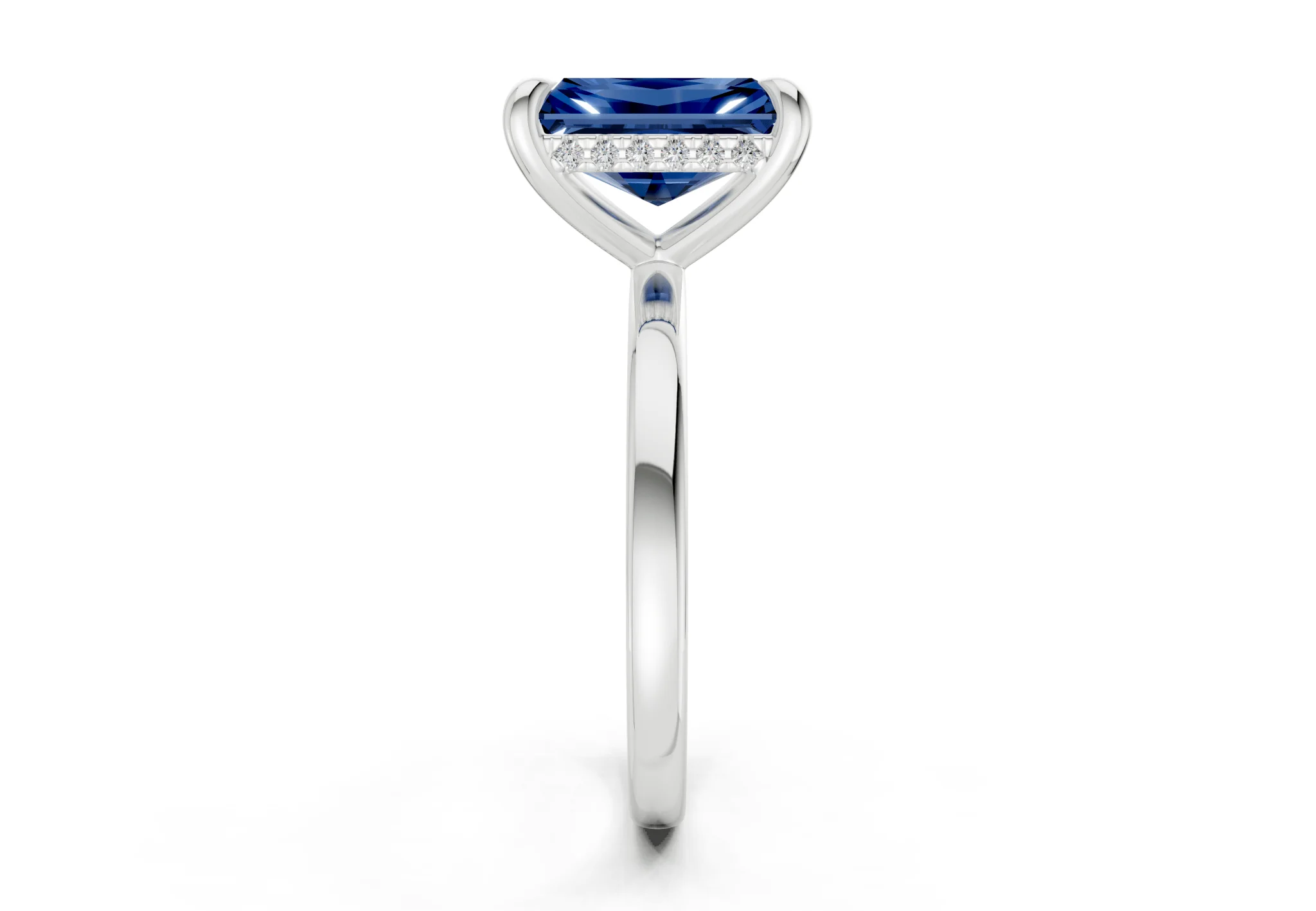 Solstice Sapphire Gemstone Solitaire Radiant Cut 2.3mm Engagement Ring - Image 9