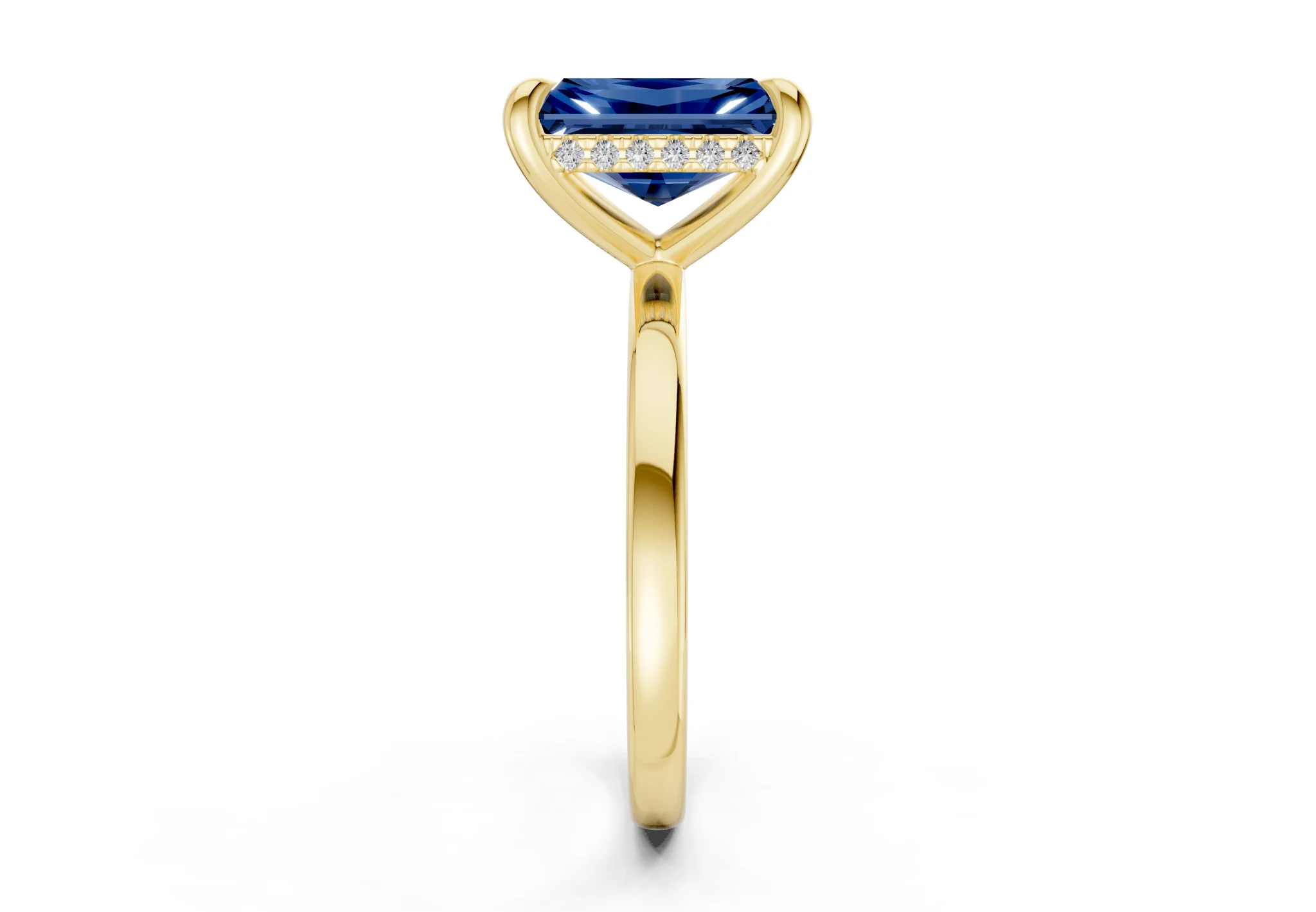 Solstice Sapphire Gemstone Solitaire Radiant Cut 2mm Engagement Ring - Image 3