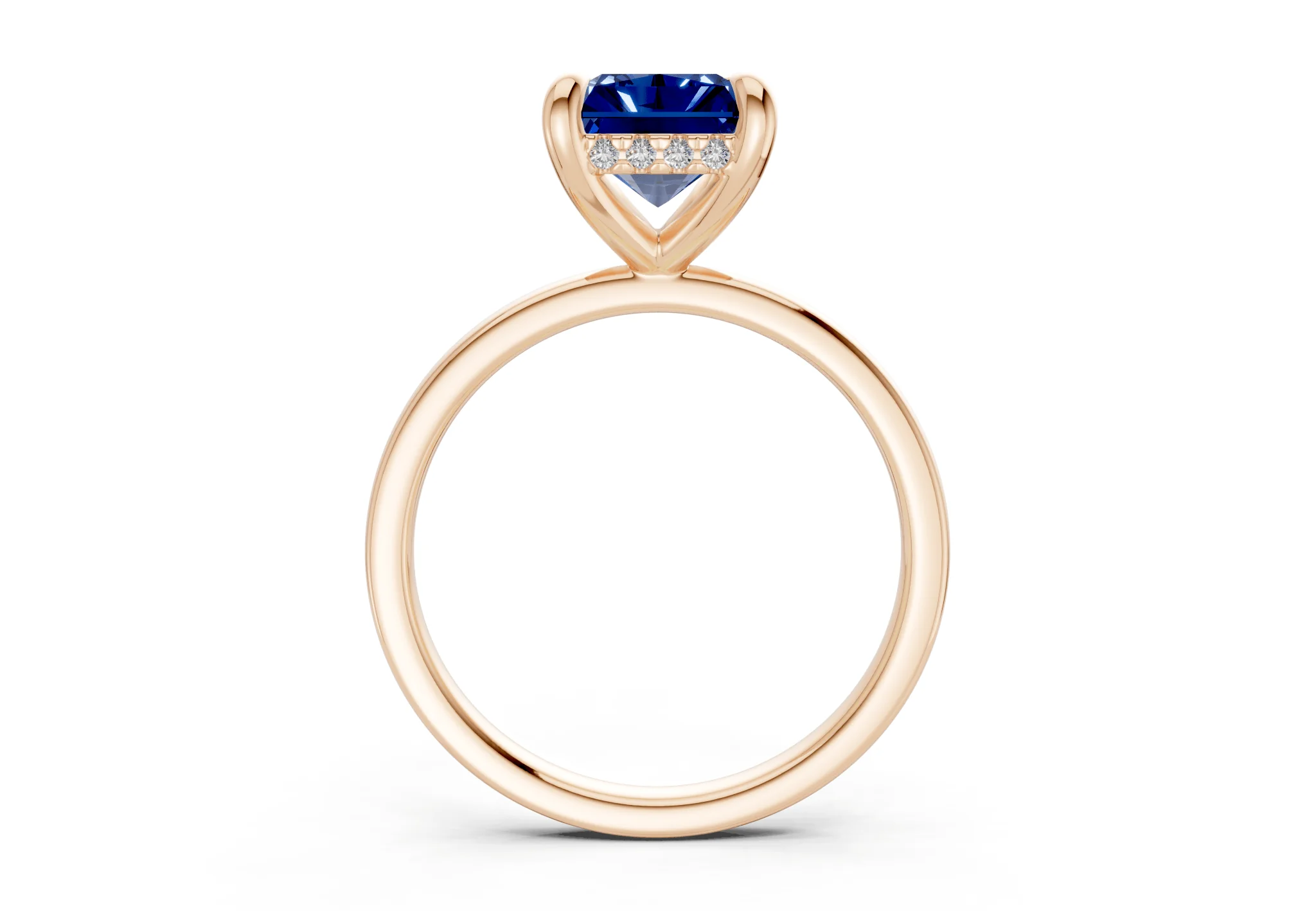 Solstice Sapphire Gemstone Solitaire Radiant Cut 2mm Engagement Ring - Image 5