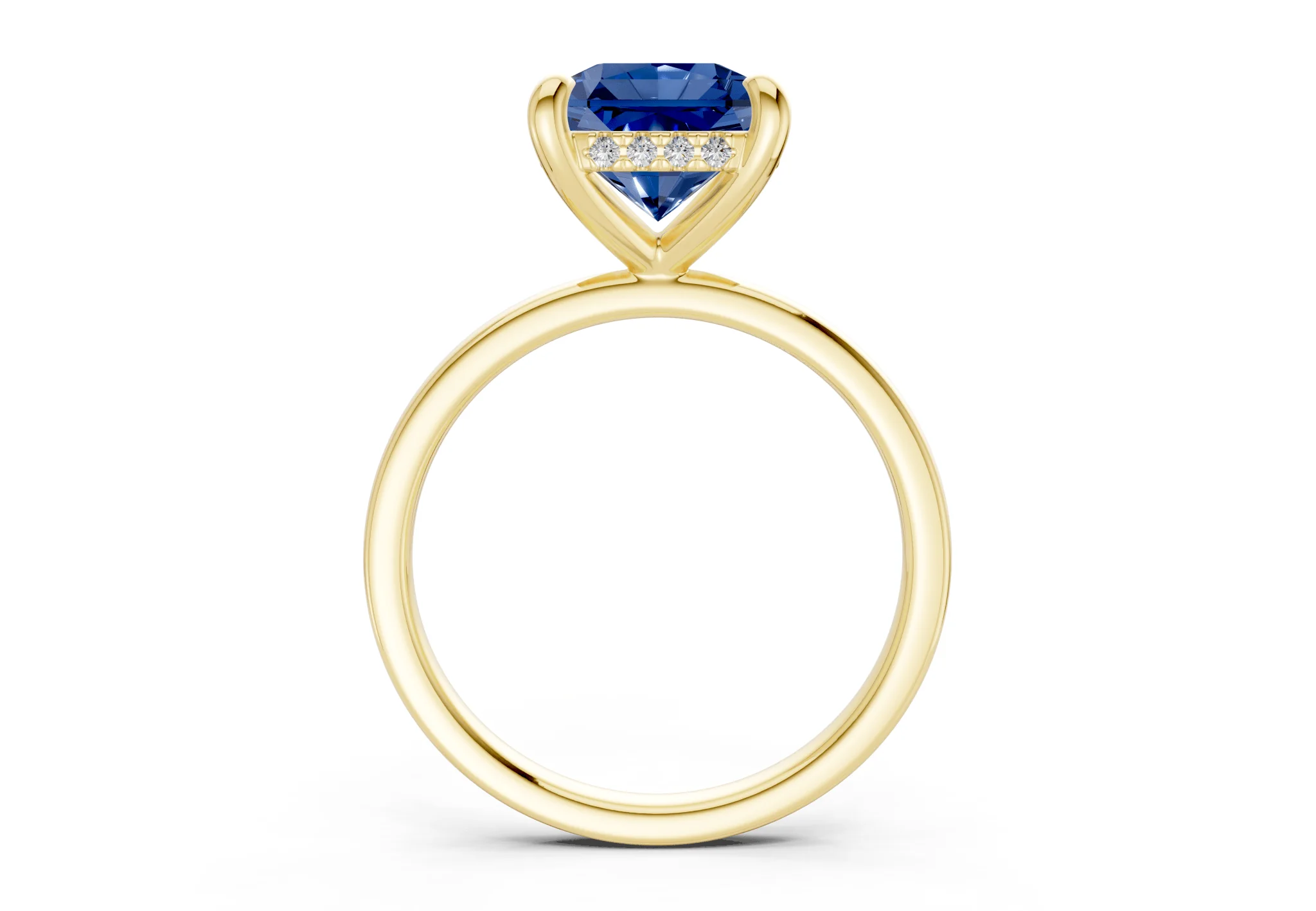 Solstice Sapphire Gemstone Solitaire Radiant Squareuare Cut 1.8mm Engagement Ring - Image 2