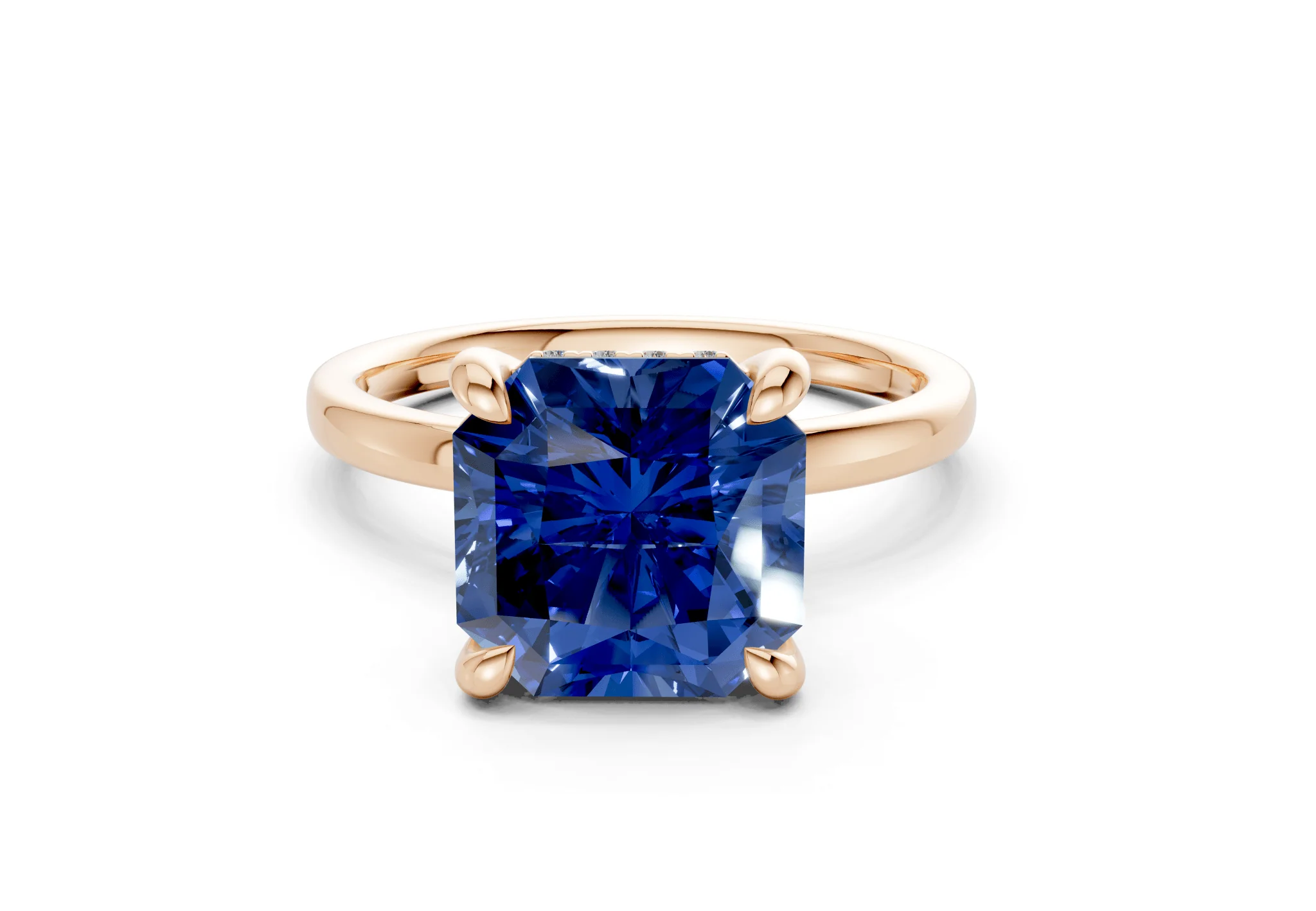 Solstice Sapphire Gemstone Solitaire Radiant Squareuare Cut 1.8mm Engagement Ring - Image 4