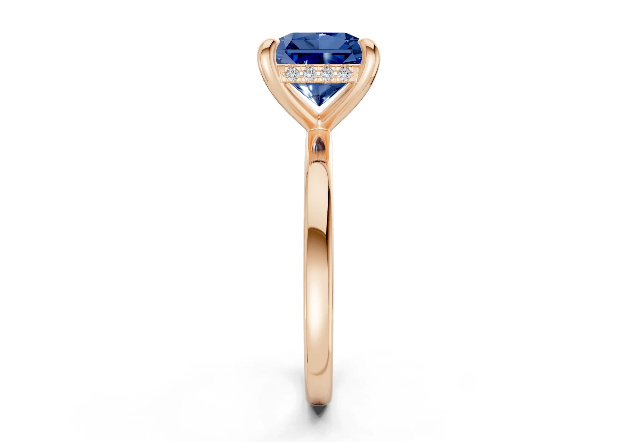 Solstice Sapphire Gemstone Solitaire Radiant Squareuare Cut 1.8mm Engagement Ring - Image 6