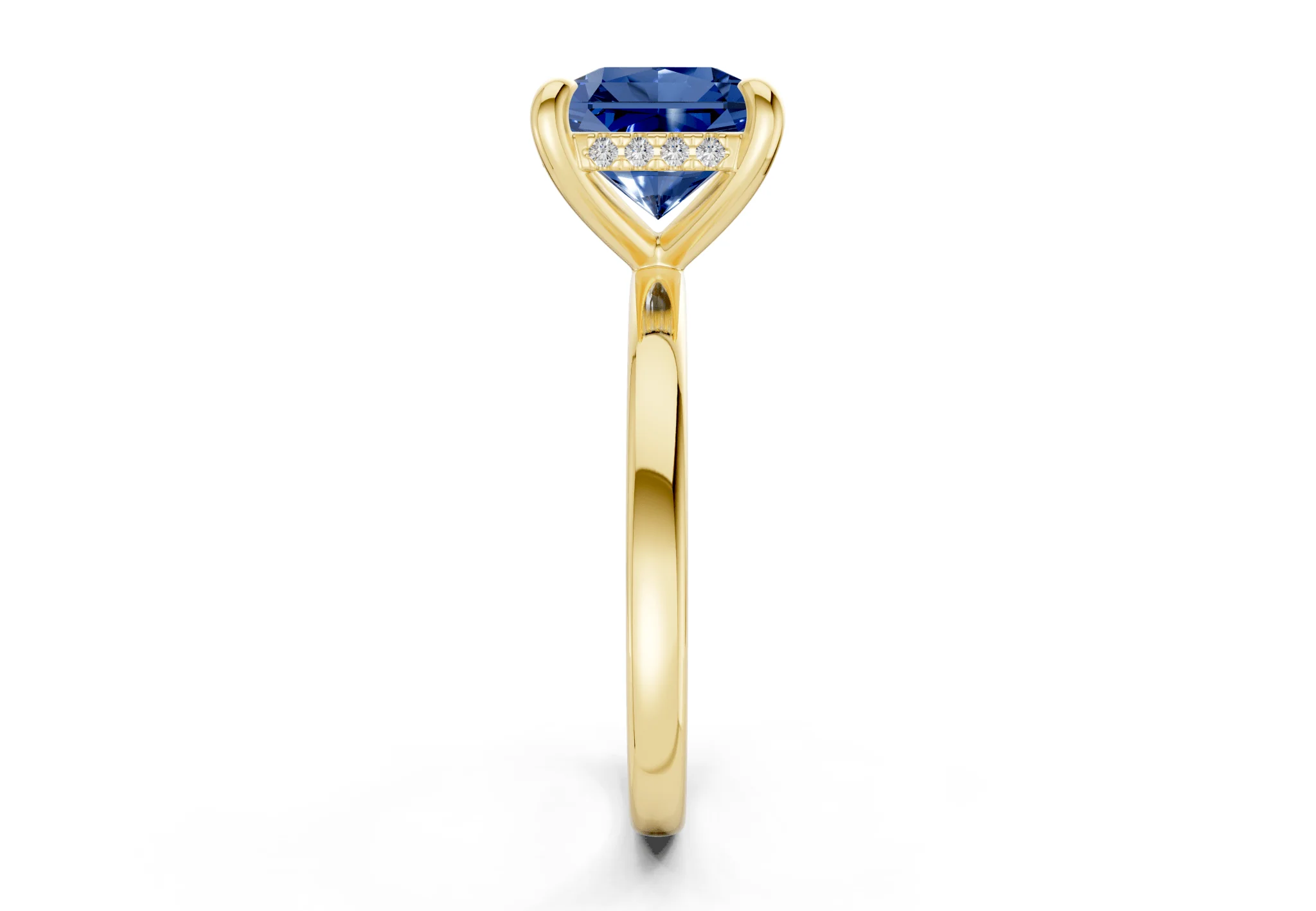 Solstice Sapphire Gemstone Solitaire Radiant Squareuare Cut 2mm Engagement Ring - Image 3