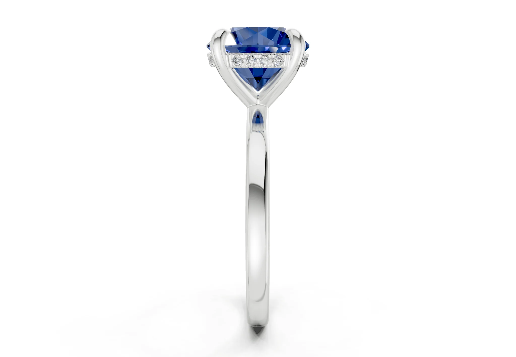 Solstice Sapphire Gemstone Solitaire Round Cut 1.8mm Engagement Ring - Image 9
