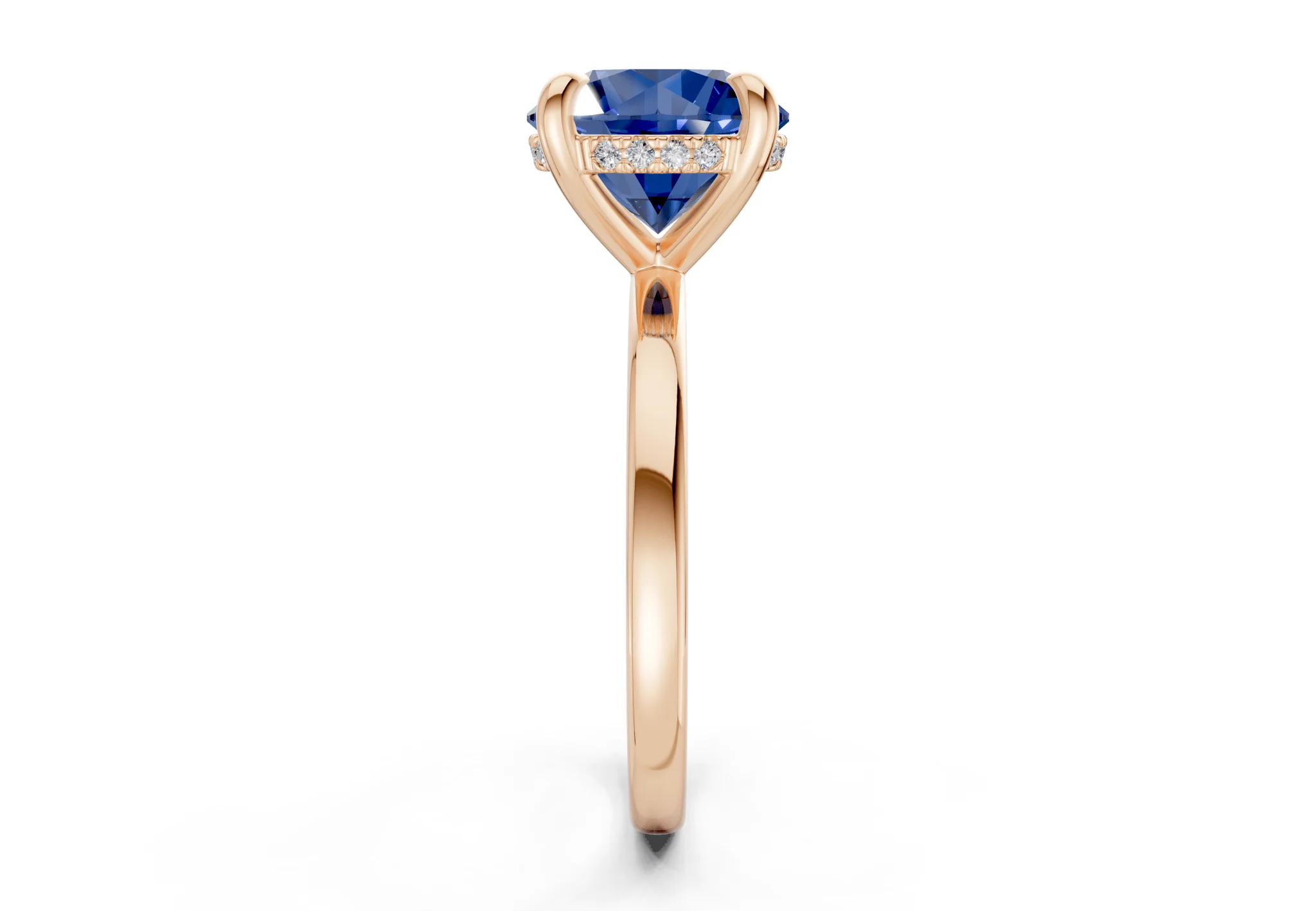 Solstice Sapphire Gemstone Solitaire Round Cut 2.3mm Engagement Ring - Image 6
