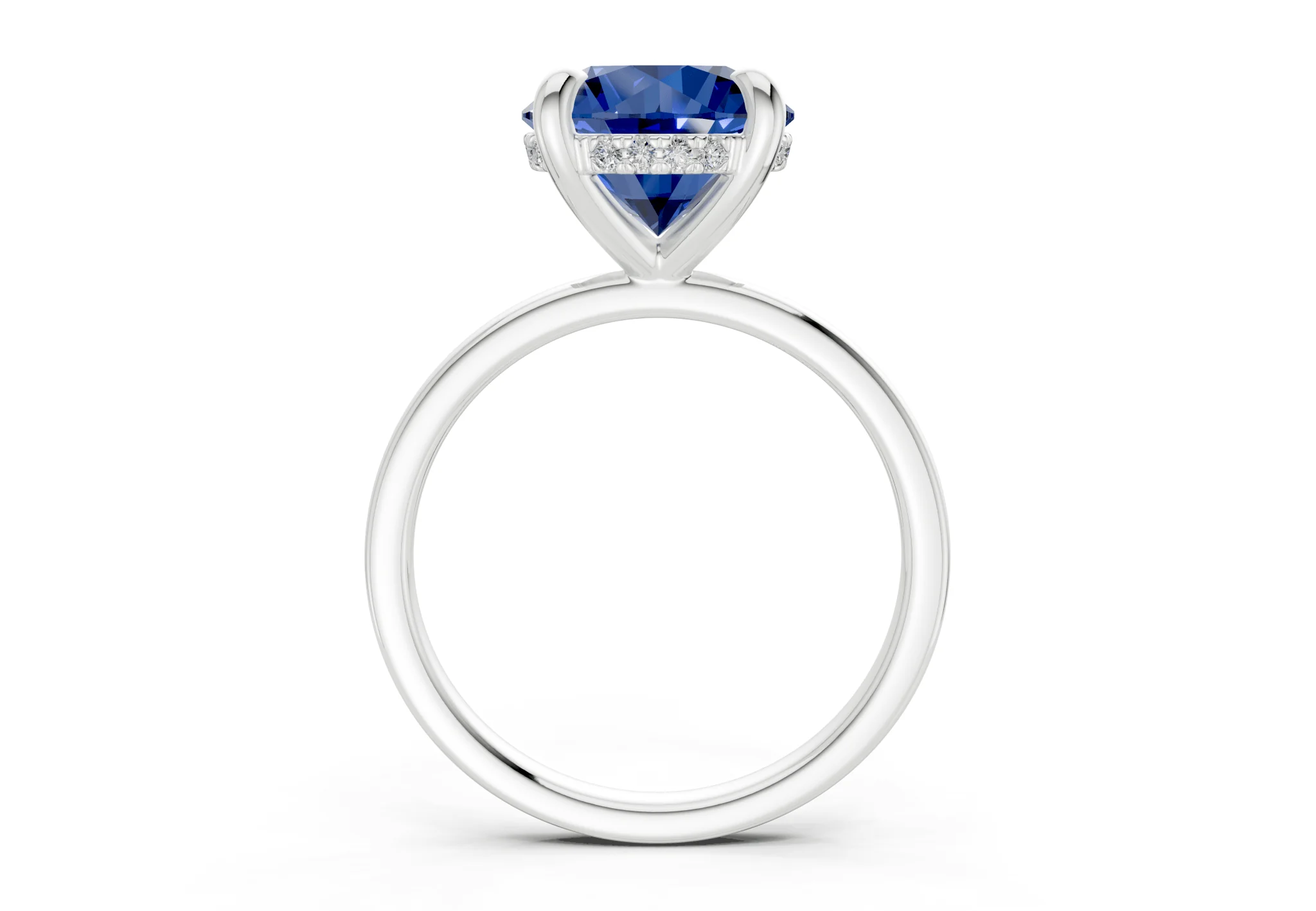 Solstice Sapphire Gemstone Solitaire Round Cut 2.3mm Engagement Ring - Image 8