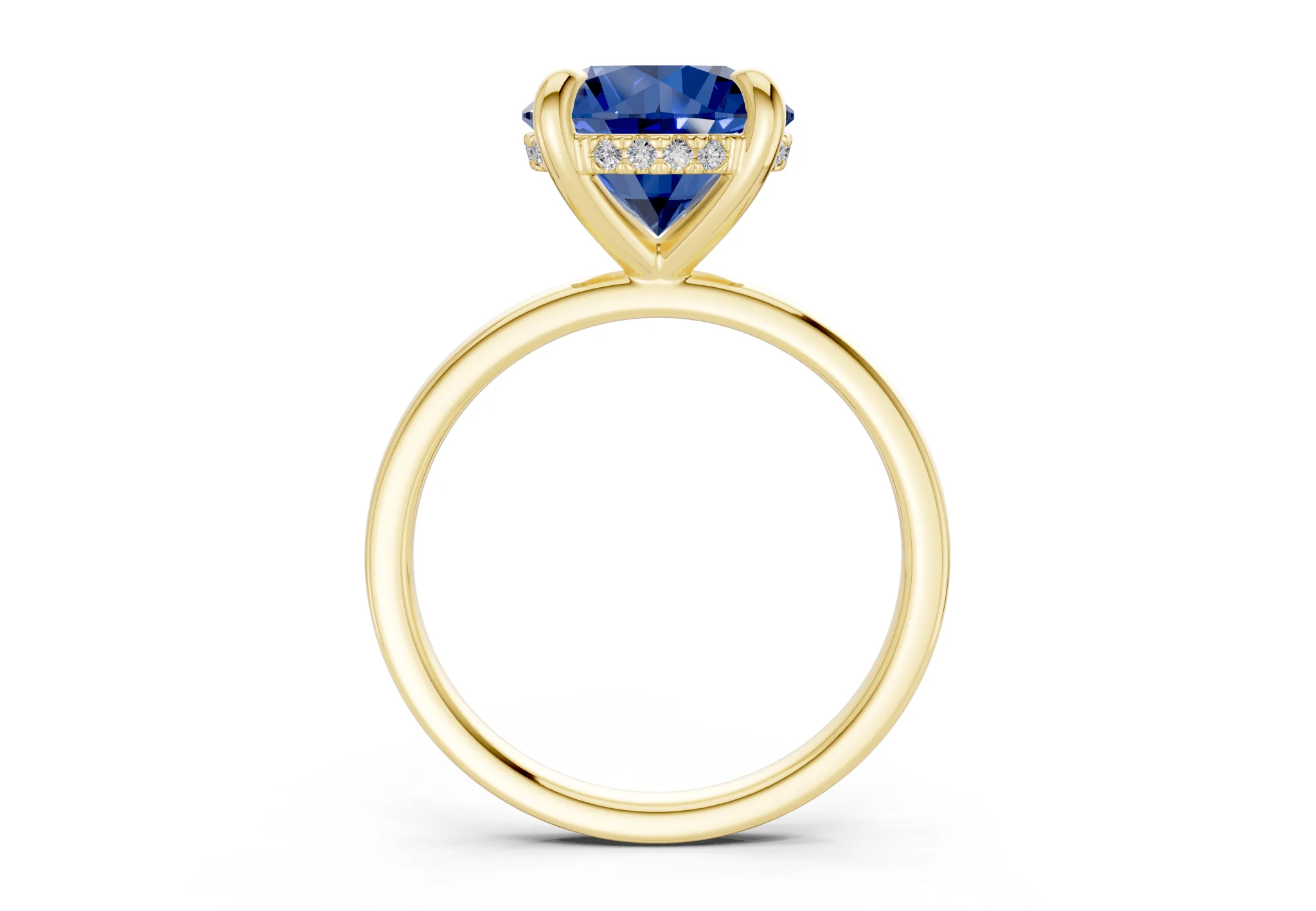 Solstice Sapphire Gemstone Solitaire Round Cut 2mm Engagement Ring - Image 2