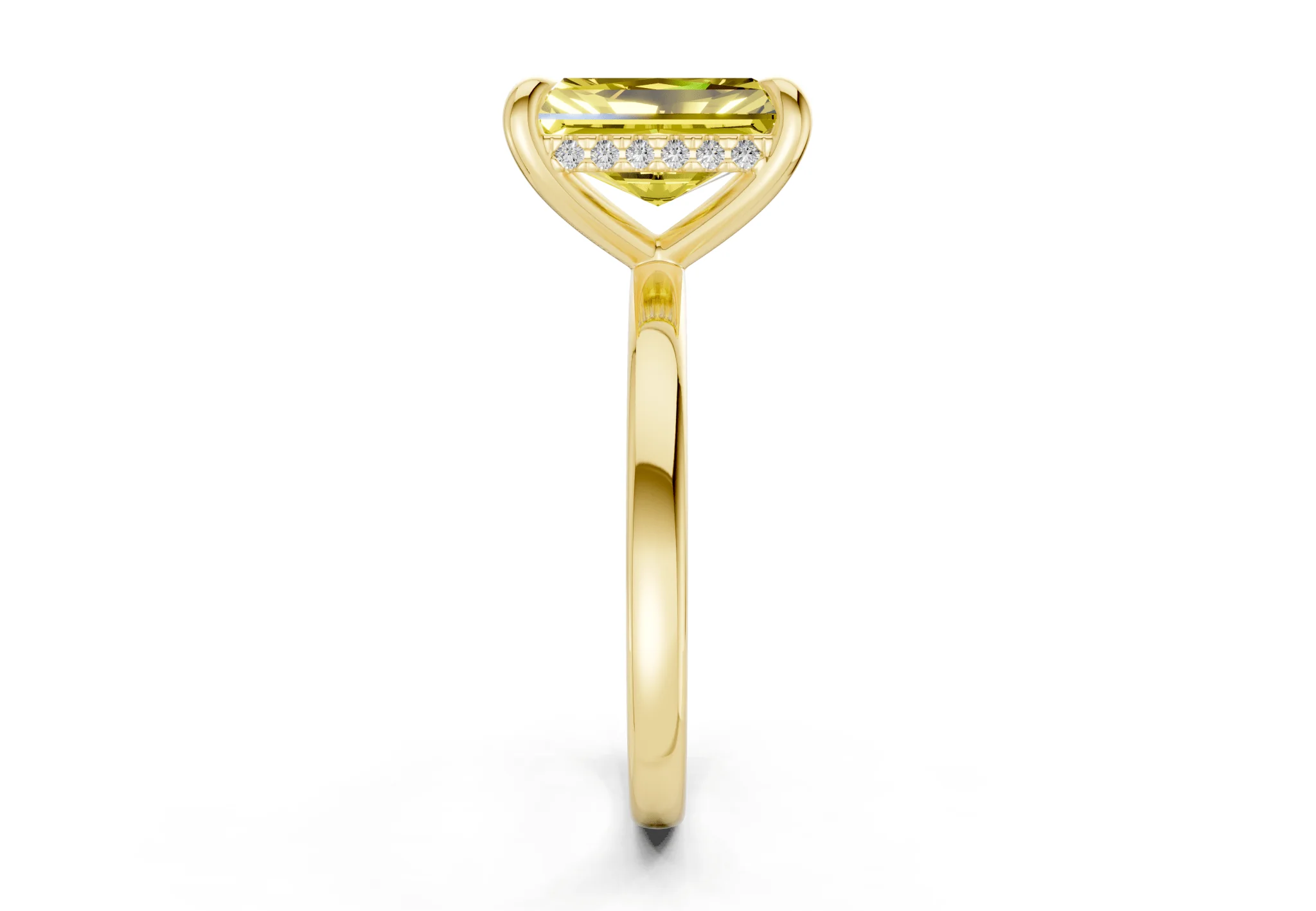 Solstice Yellow Diamond Solitaire Radiant Cut 2.3mm Engagement Ring - Image 3