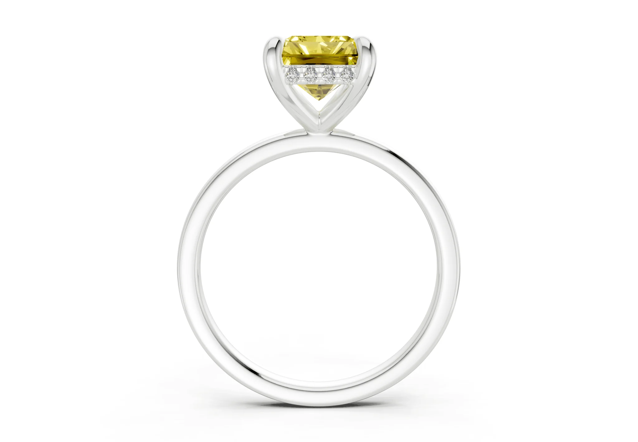 Solstice Yellow Diamond Solitaire Radiant Cut 2.3mm Engagement Ring - Image 8