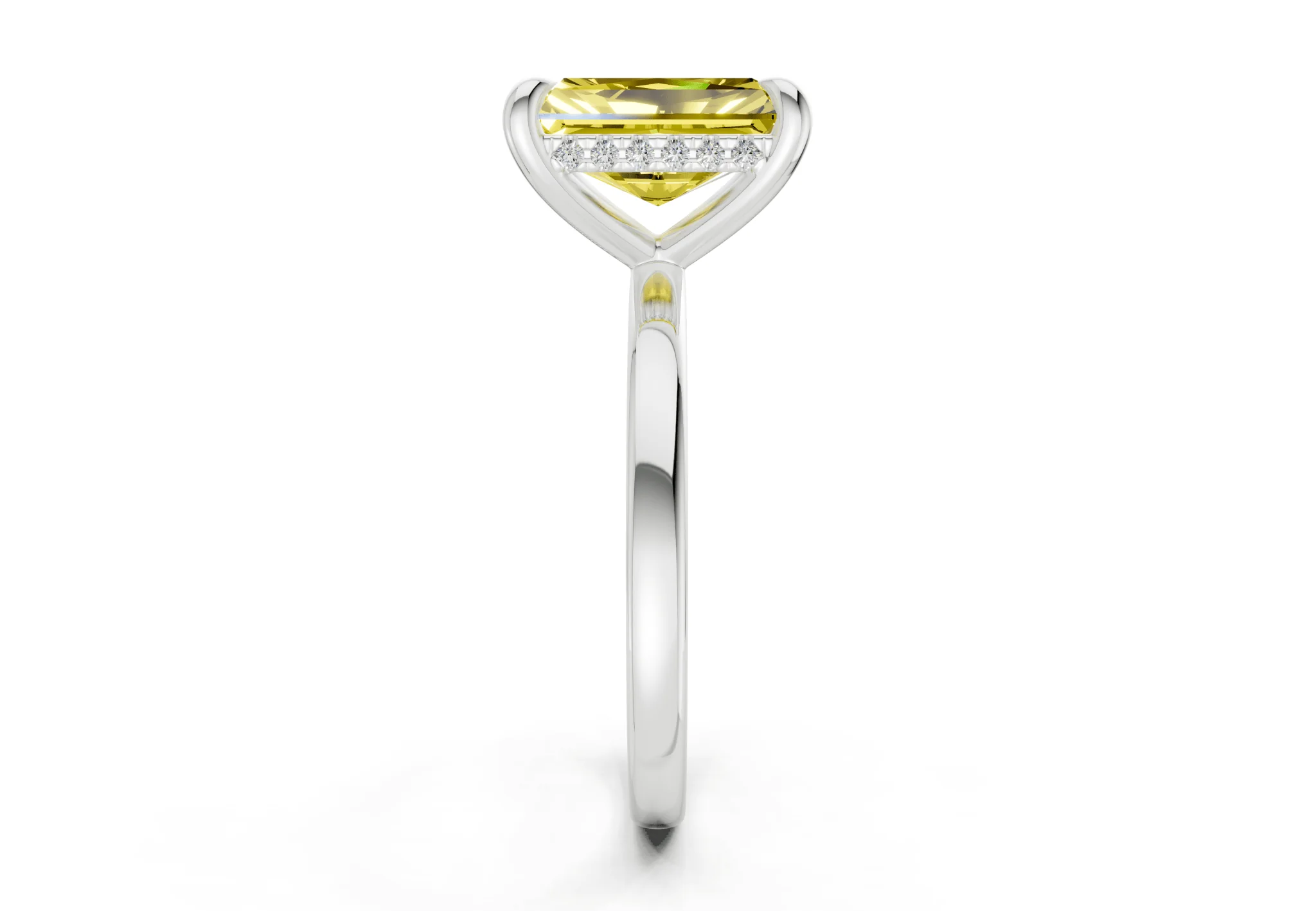 Solstice Yellow Diamond Solitaire Radiant Cut 2.3mm Engagement Ring - Image 9