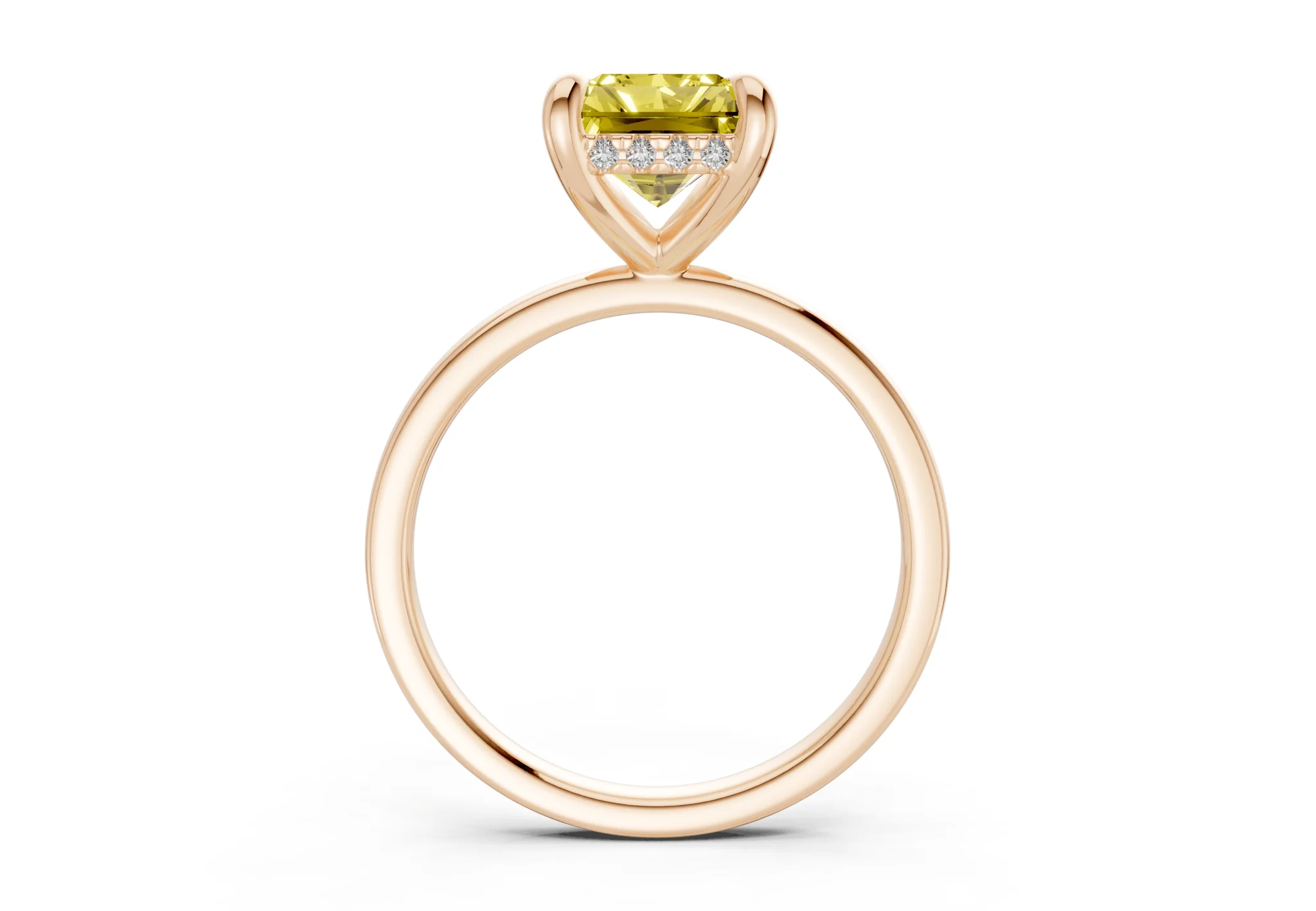 Solstice Yellow Diamond Solitaire Radiant Cut 2mm Engagement Ring - Image 5