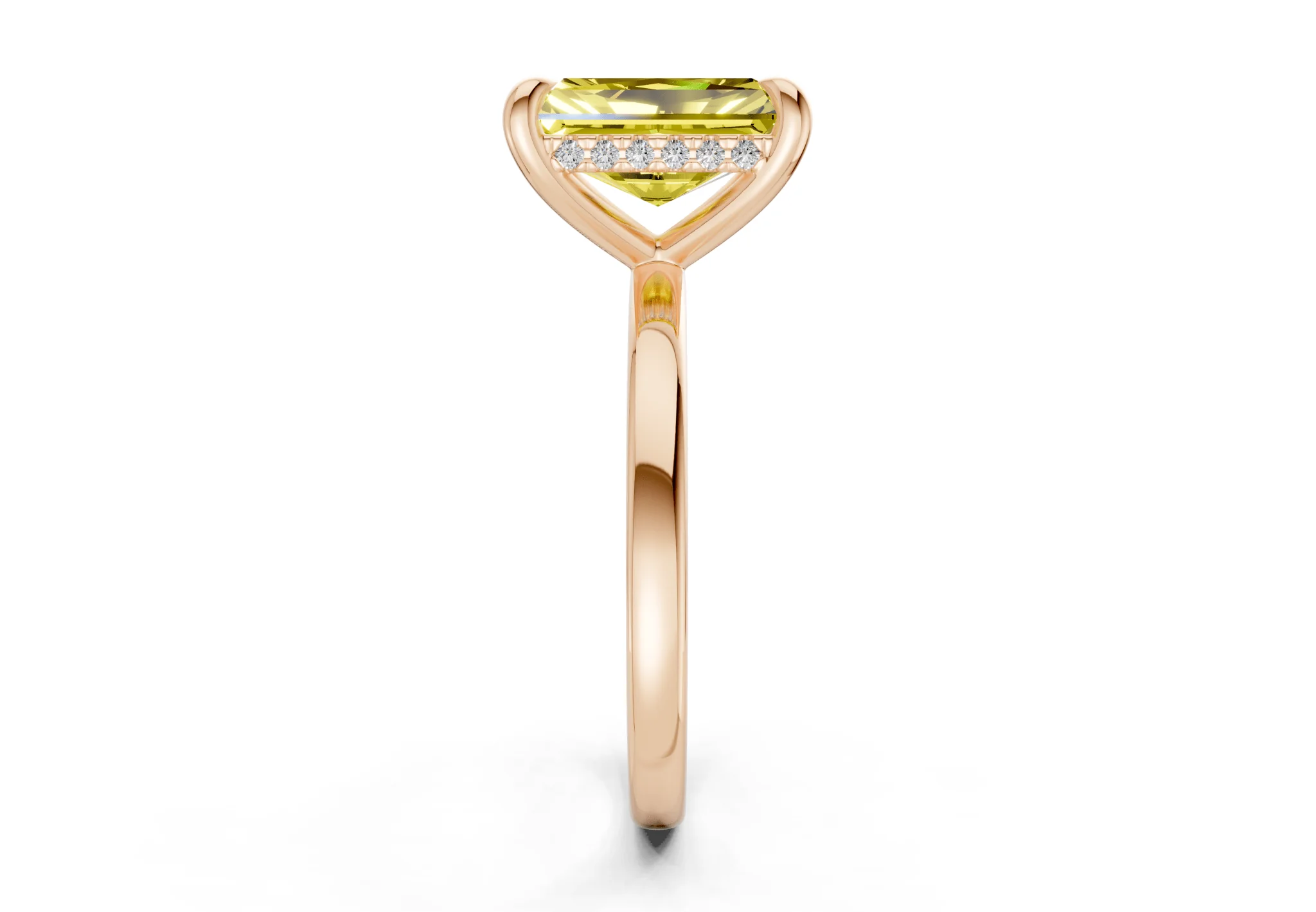 Solstice Yellow Diamond Solitaire Radiant Cut 2mm Engagement Ring - Image 6