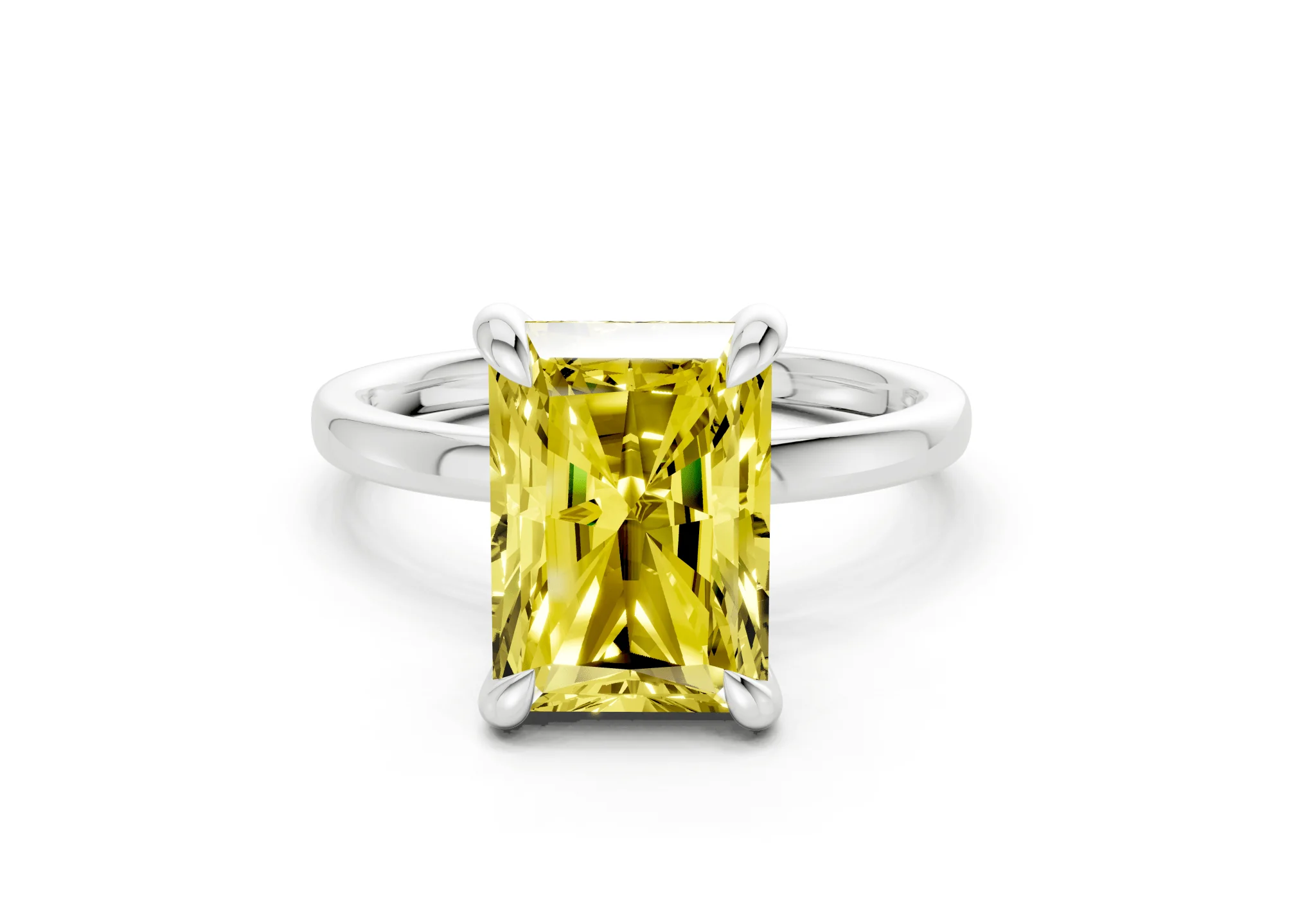 Solstice Yellow Diamond Solitaire Radiant Cut 2mm Engagement Ring - Image 7
