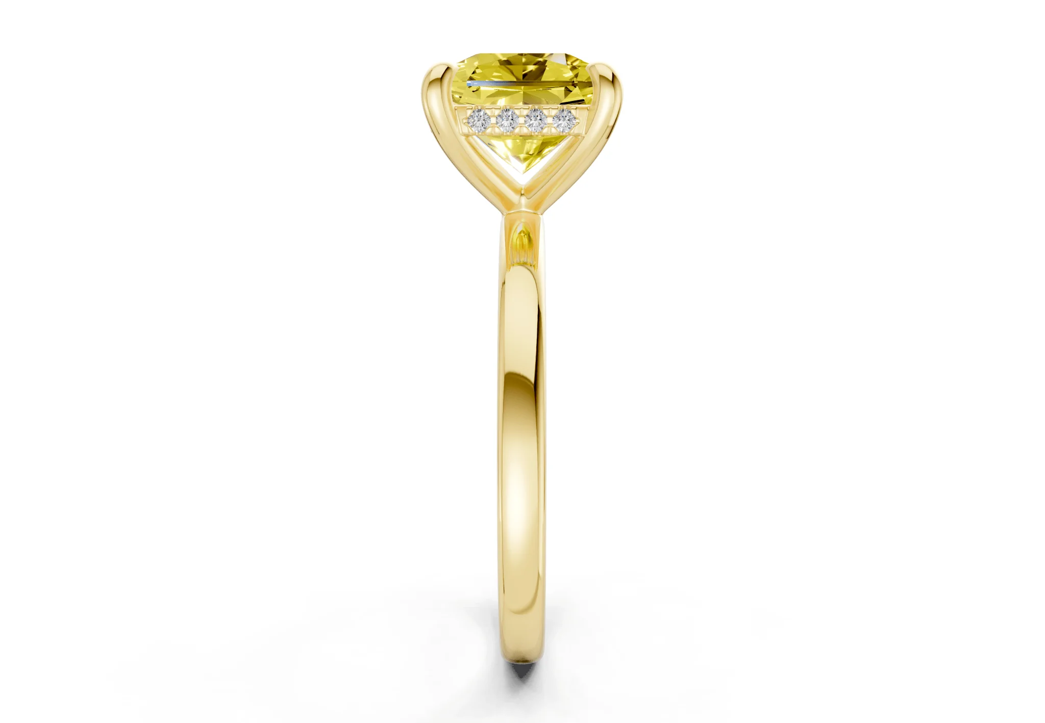Solstice Yellow Diamond Solitaire Radiant Squareuare Cut 2.3mm Engagement Ring - Image 3