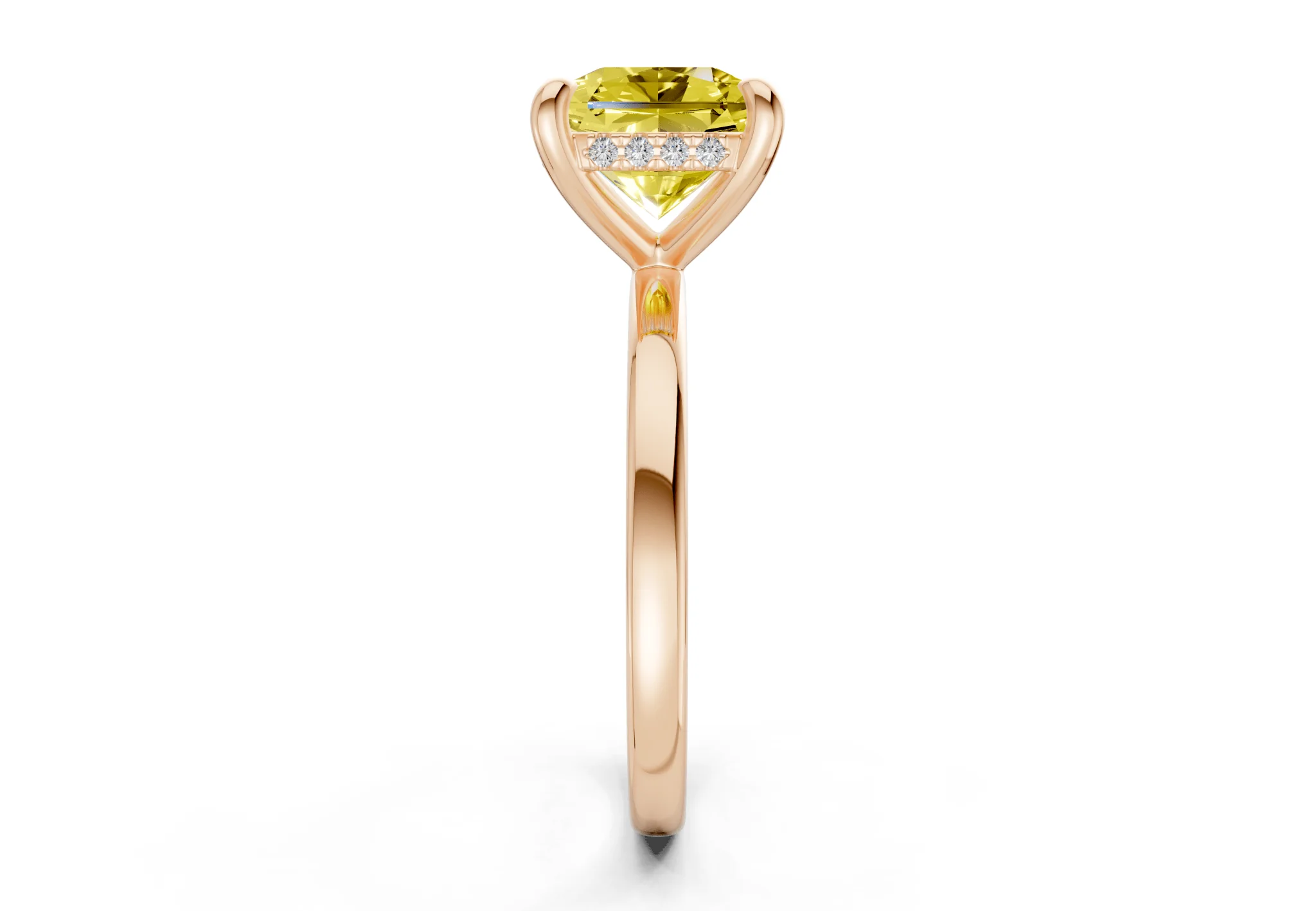 Solstice Yellow Diamond Solitaire Radiant Squareuare Cut 2.3mm Engagement Ring - Image 6