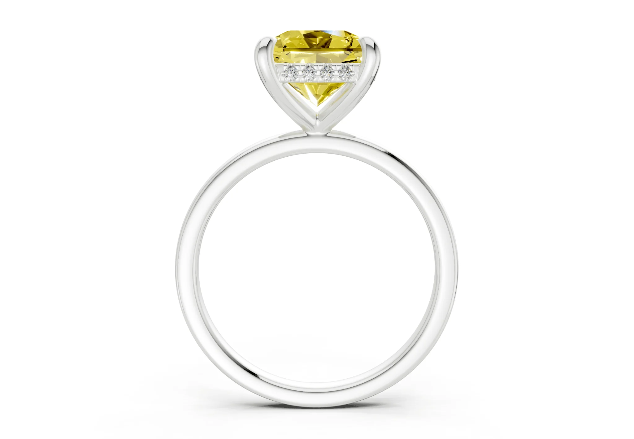 Solstice Yellow Diamond Solitaire Radiant Squareuare Cut 2.3mm Engagement Ring - Image 8