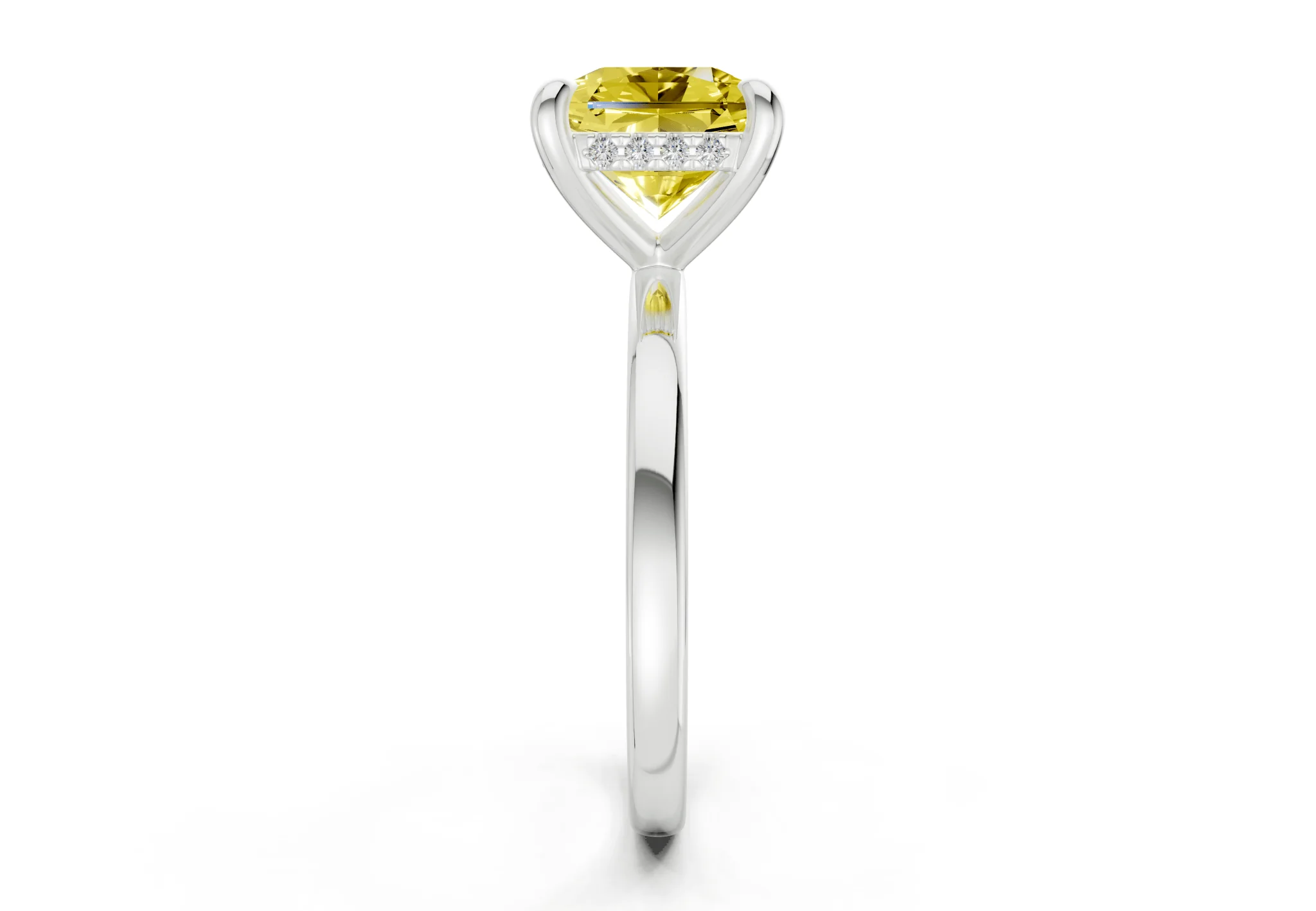 Solstice Yellow Diamond Solitaire Radiant Squareuare Cut 2.3mm Engagement Ring - Image 9