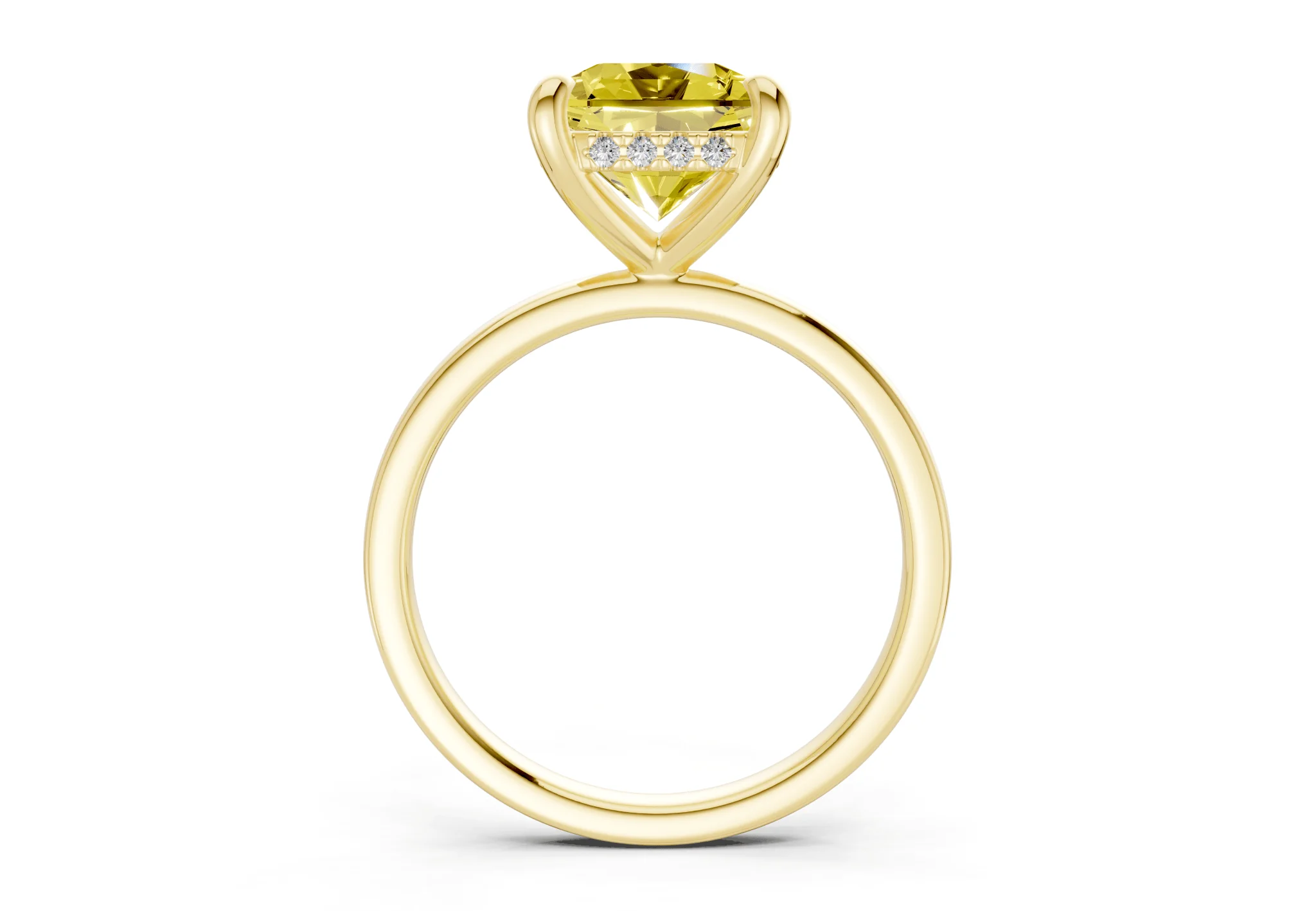 Solstice Yellow Diamond Solitaire Radiant Squareuare Cut 2mm Engagement Ring - Image 2