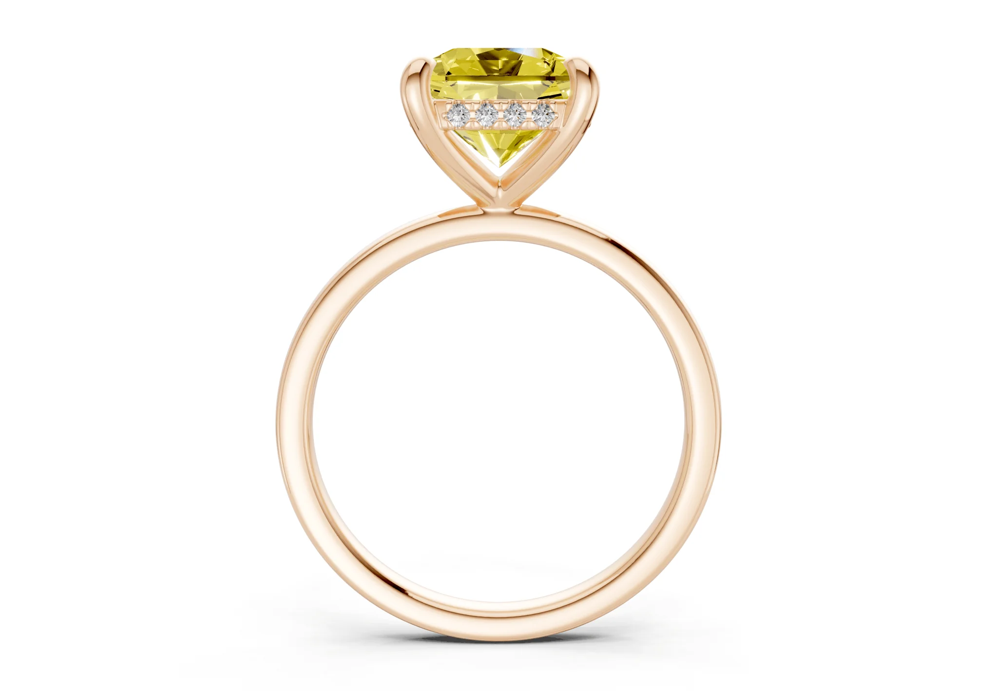 Solstice Yellow Diamond Solitaire Radiant Squareuare Cut 2mm Engagement Ring - Image 5