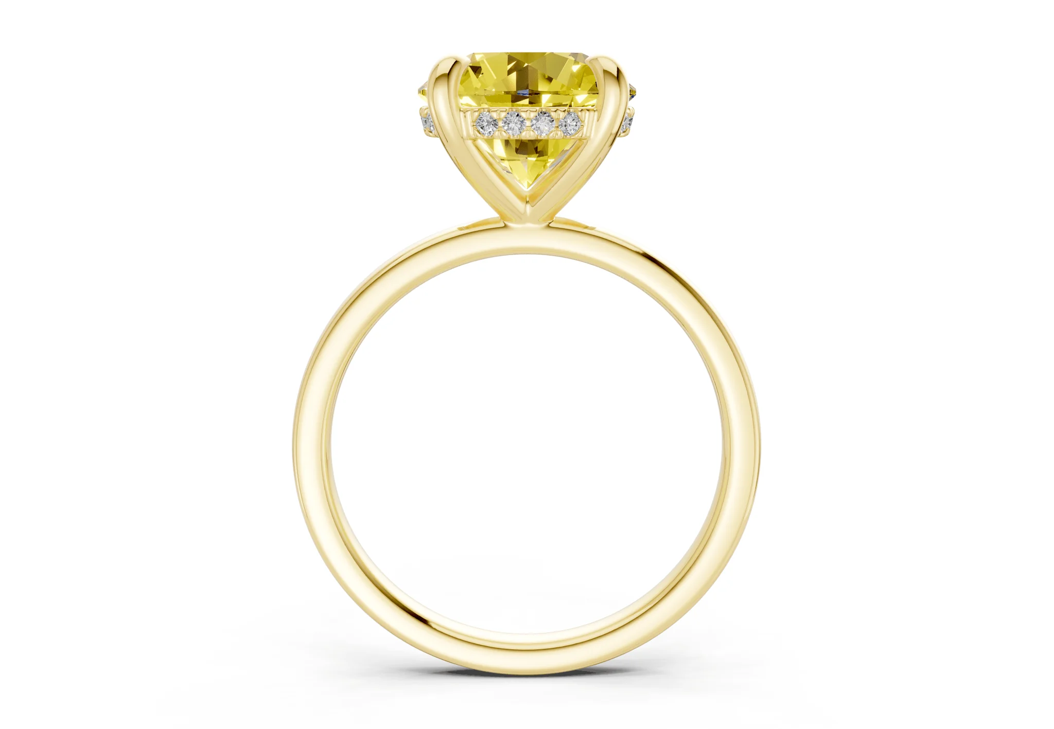 Solstice Yellow Diamond Solitaire Round Cut 1.8mm Engagement Ring - Image 2