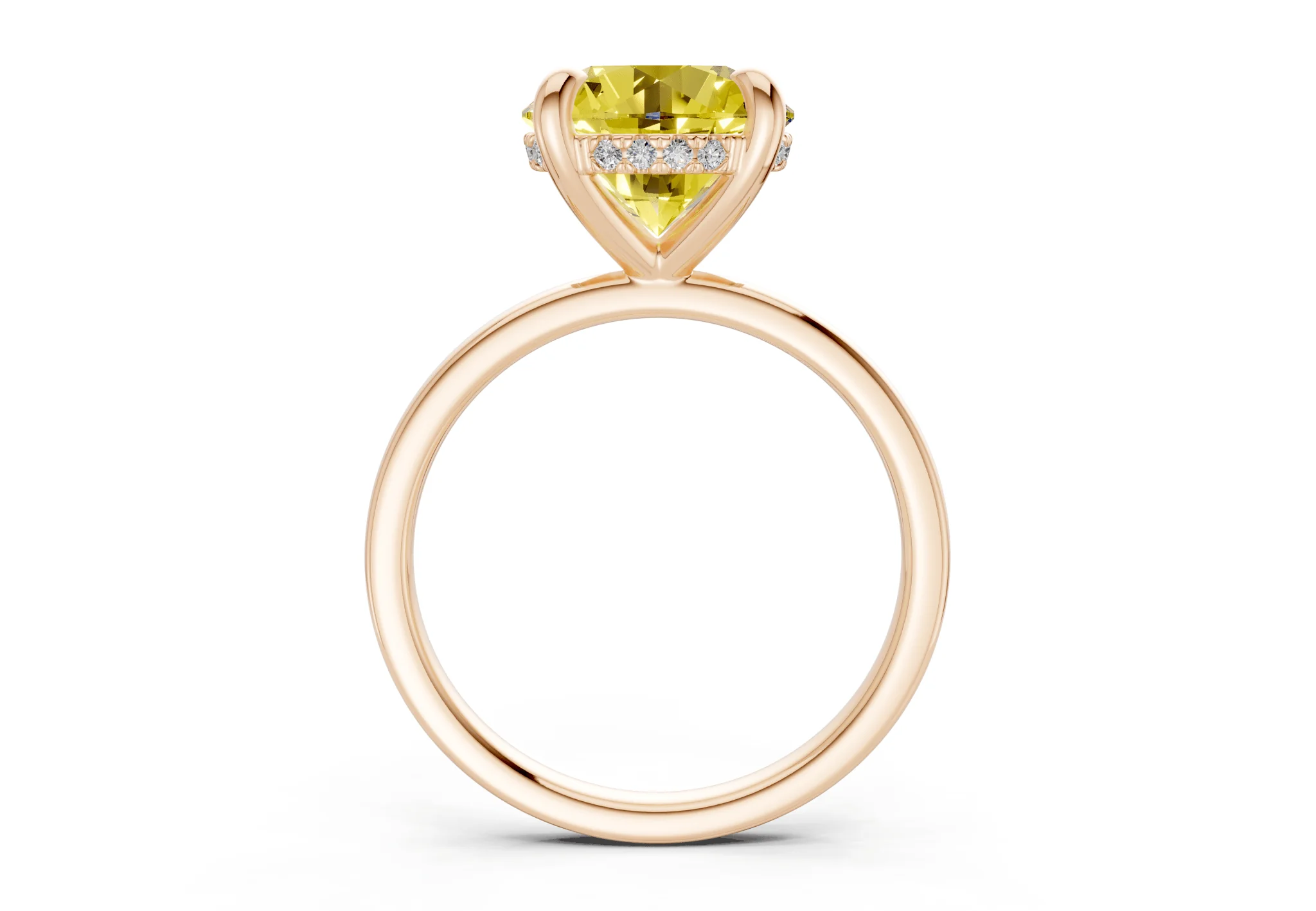 Solstice Yellow Diamond Solitaire Round Cut 1.8mm Engagement Ring - Image 5