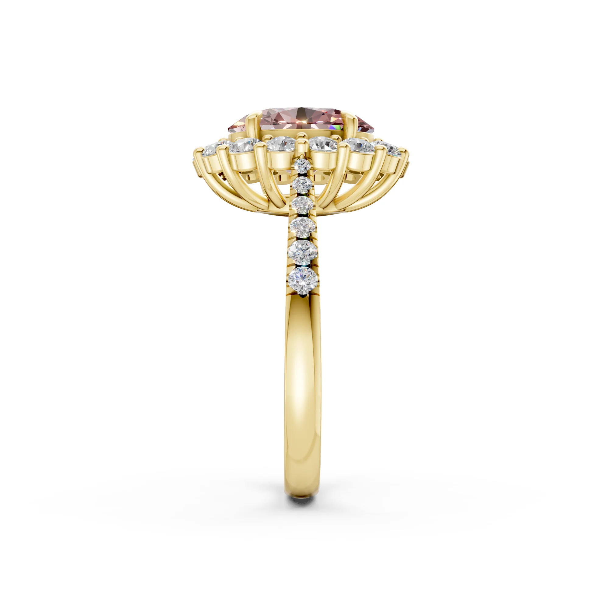 The Rose Halo Ring- 2.00ct Oval Fancy Vivid Pink, VS1 - Image 4