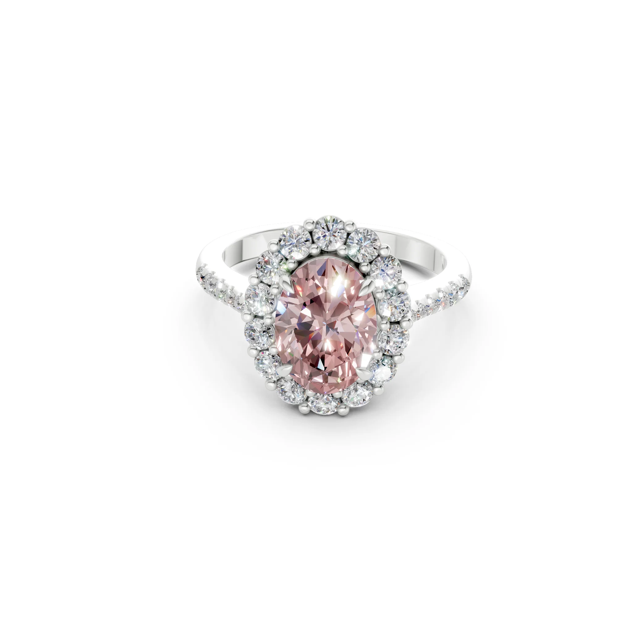 The Rose Halo Ring- 2.00ct Oval Fancy Vivid Pink, VS1 - Image 5