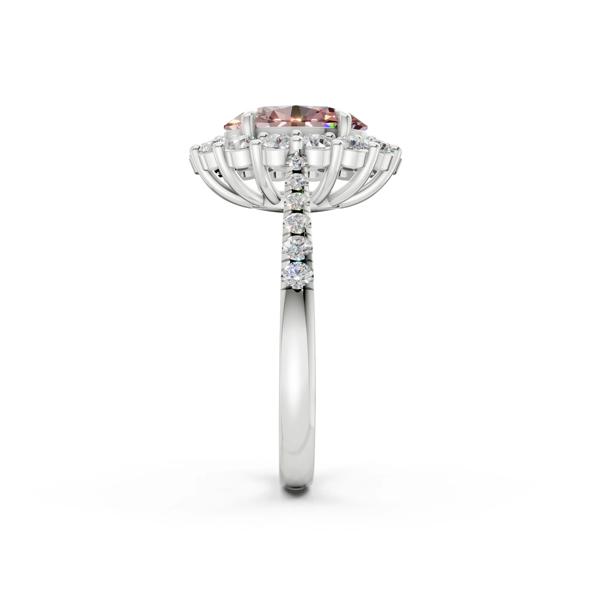 The Rose Halo Ring- 2.00ct Oval Fancy Vivid Pink, VS1 - Image 8