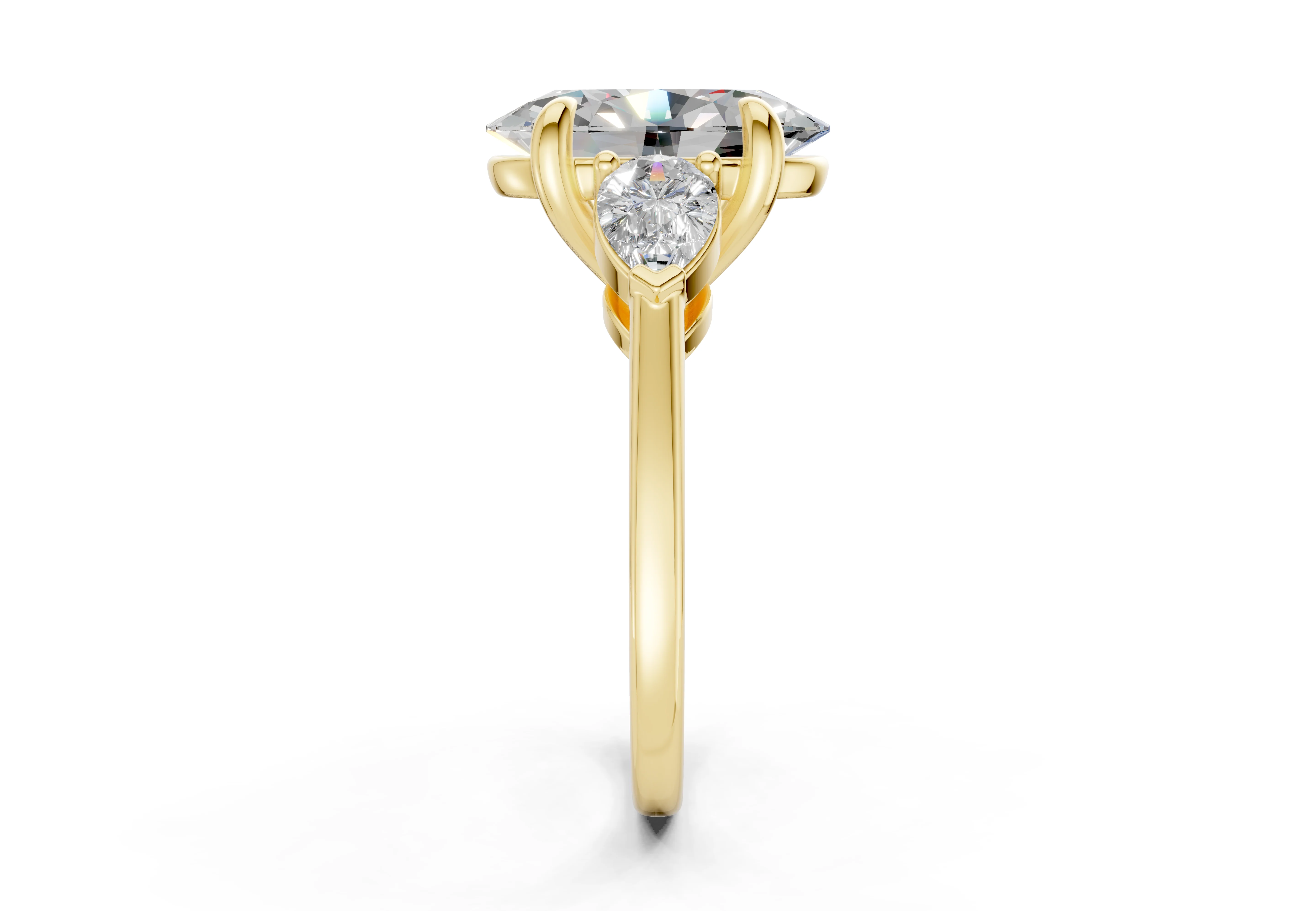 The Vara Three-Stone — 4.00ct Oval E VS1 with Pear Side Stones - Image 6