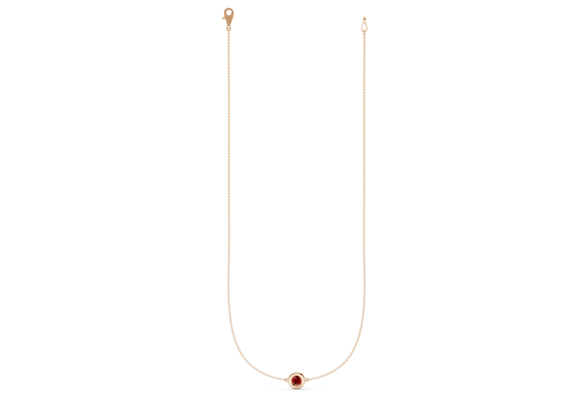 Tranquil Ruby Gemstone Stationed Necklace ½ Carat Total Wt. - Image 4