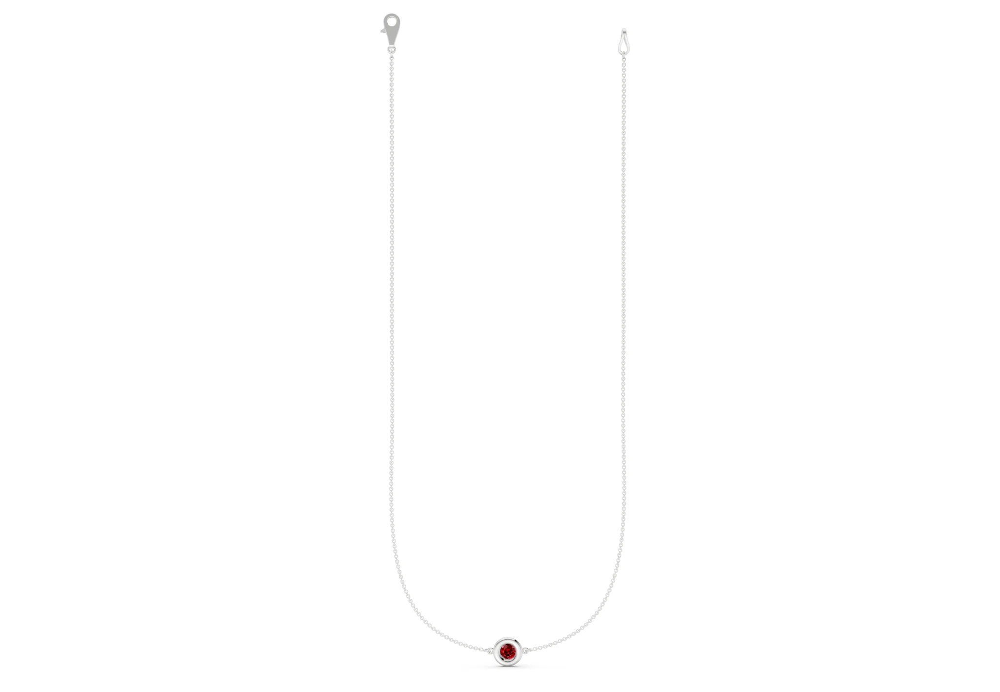 Tranquil Ruby Gemstone Stationed Necklace ½ Carat Total Wt. - Image 7