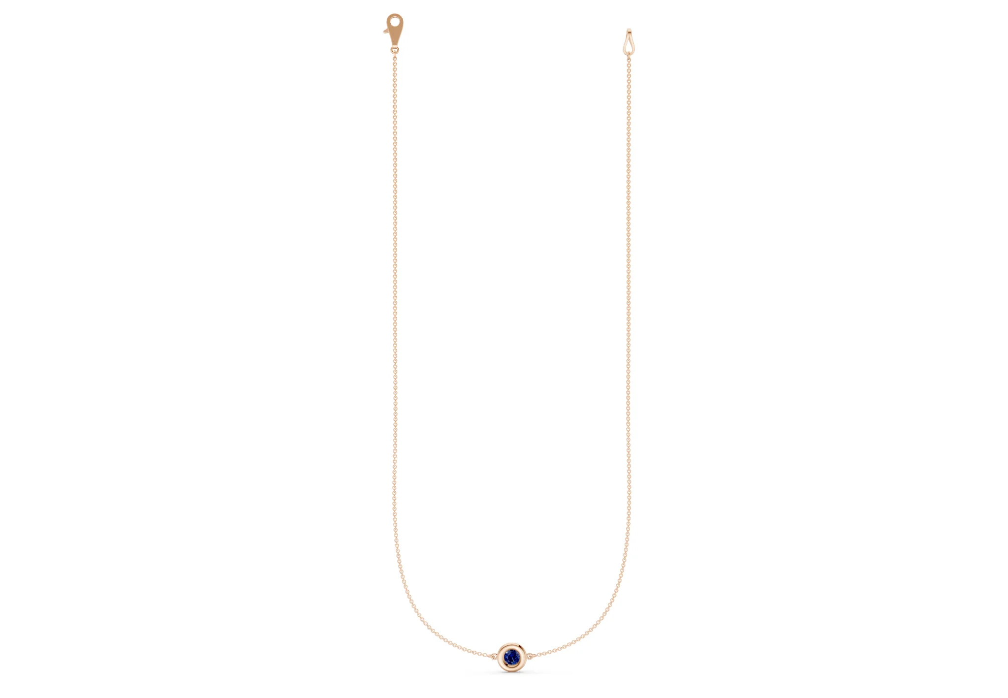 Tranquil Sapphire Gemstone Stationed Necklace ½ Carat Total Wt. - Image 4