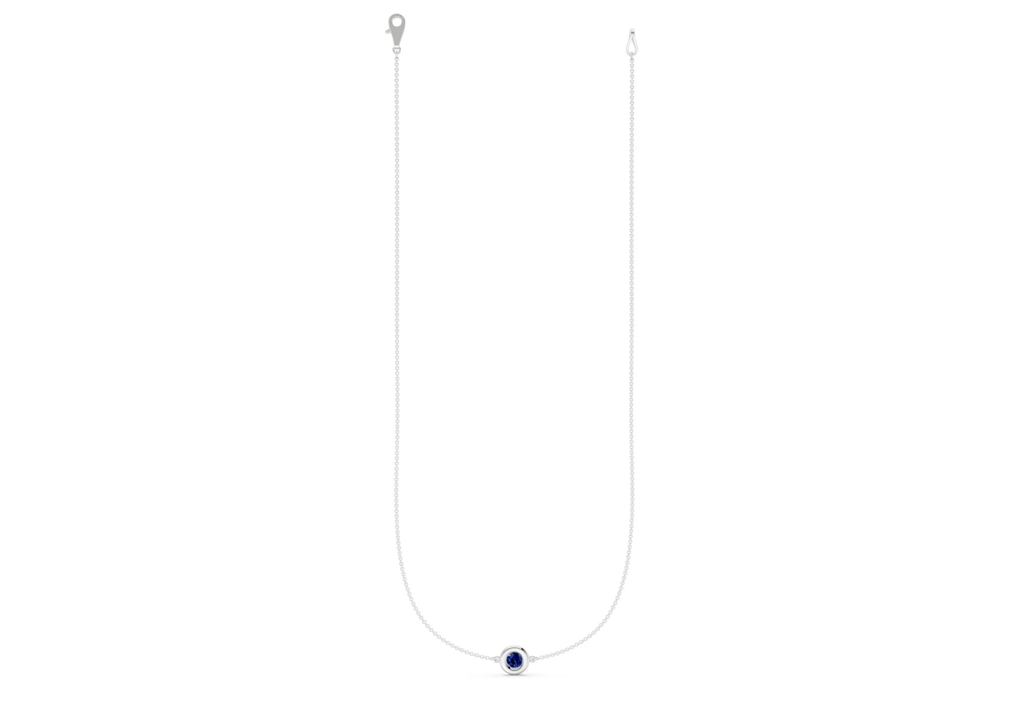 Tranquil Sapphire Gemstone Stationed Necklace ½ Carat Total Wt. - Image 7