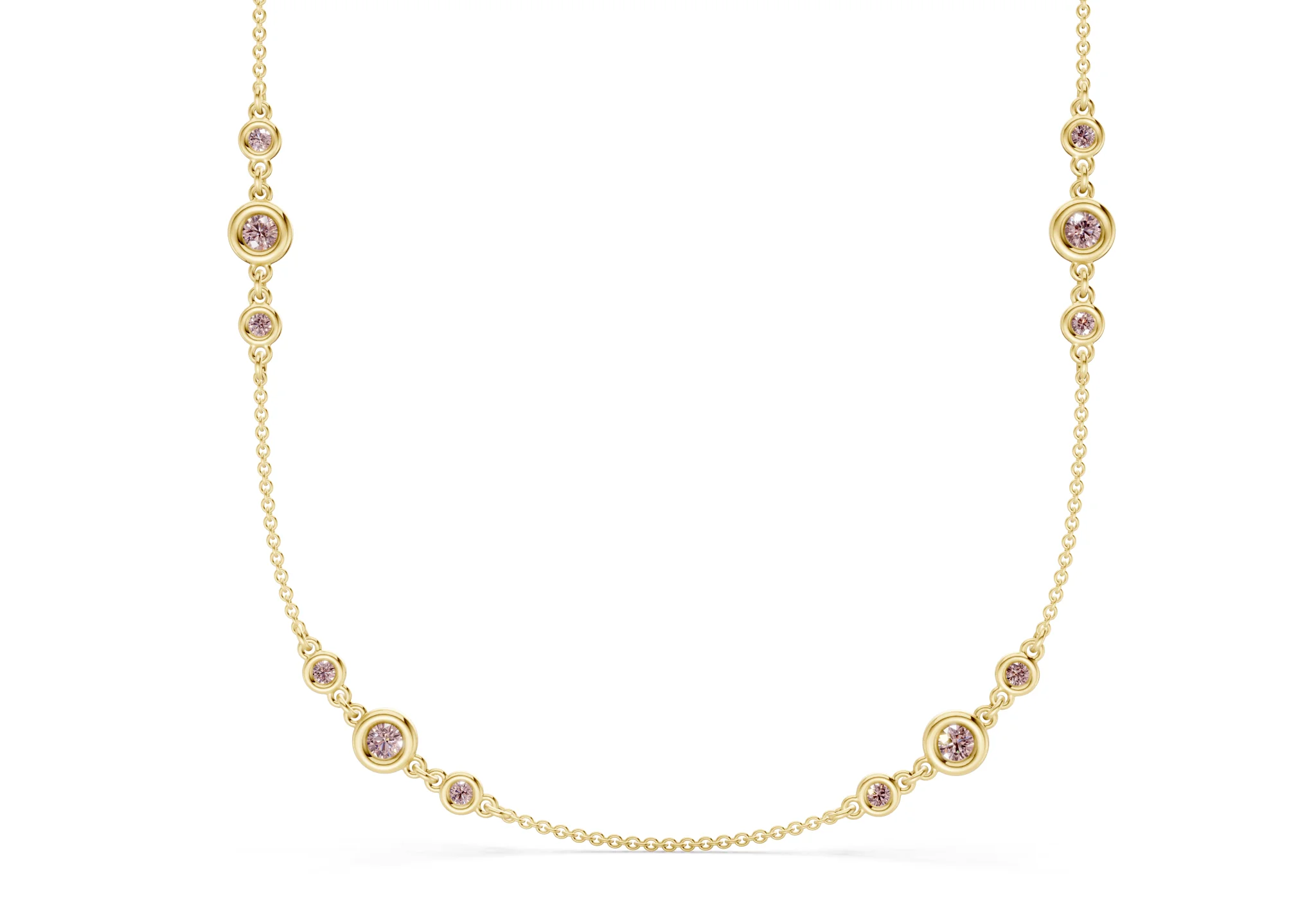 Trio Pink Diamond Stationed Necklace 1½ Carat Total Wt. - Image 8