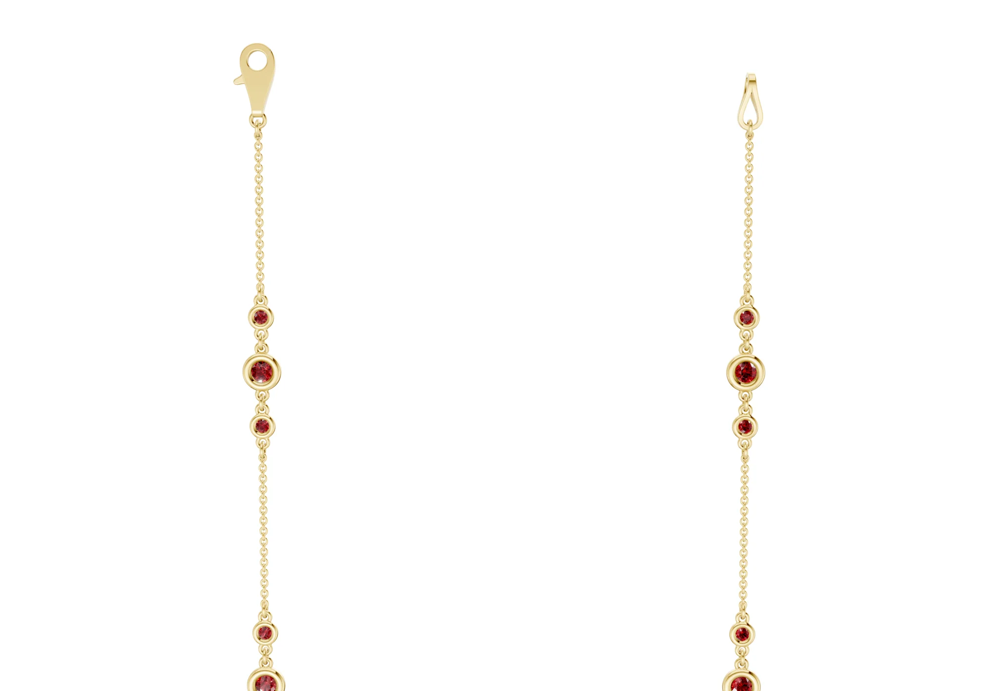 Trio Ruby Gemstone Stationed Necklace 1½ Carat Total Wt. - Image 9